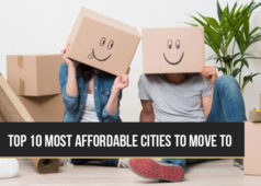 Happy couple about to move to a new city