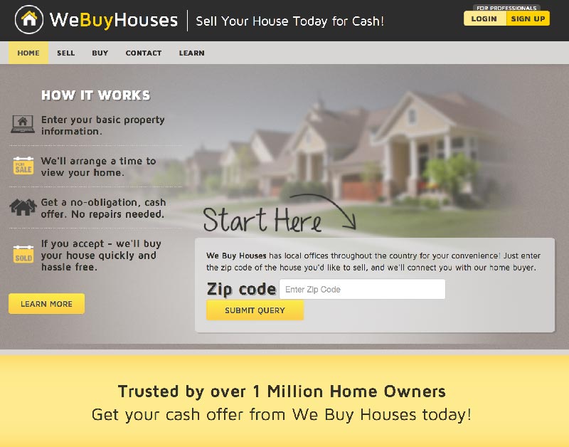 WeBuyHouses.com's Homepage Screenshot